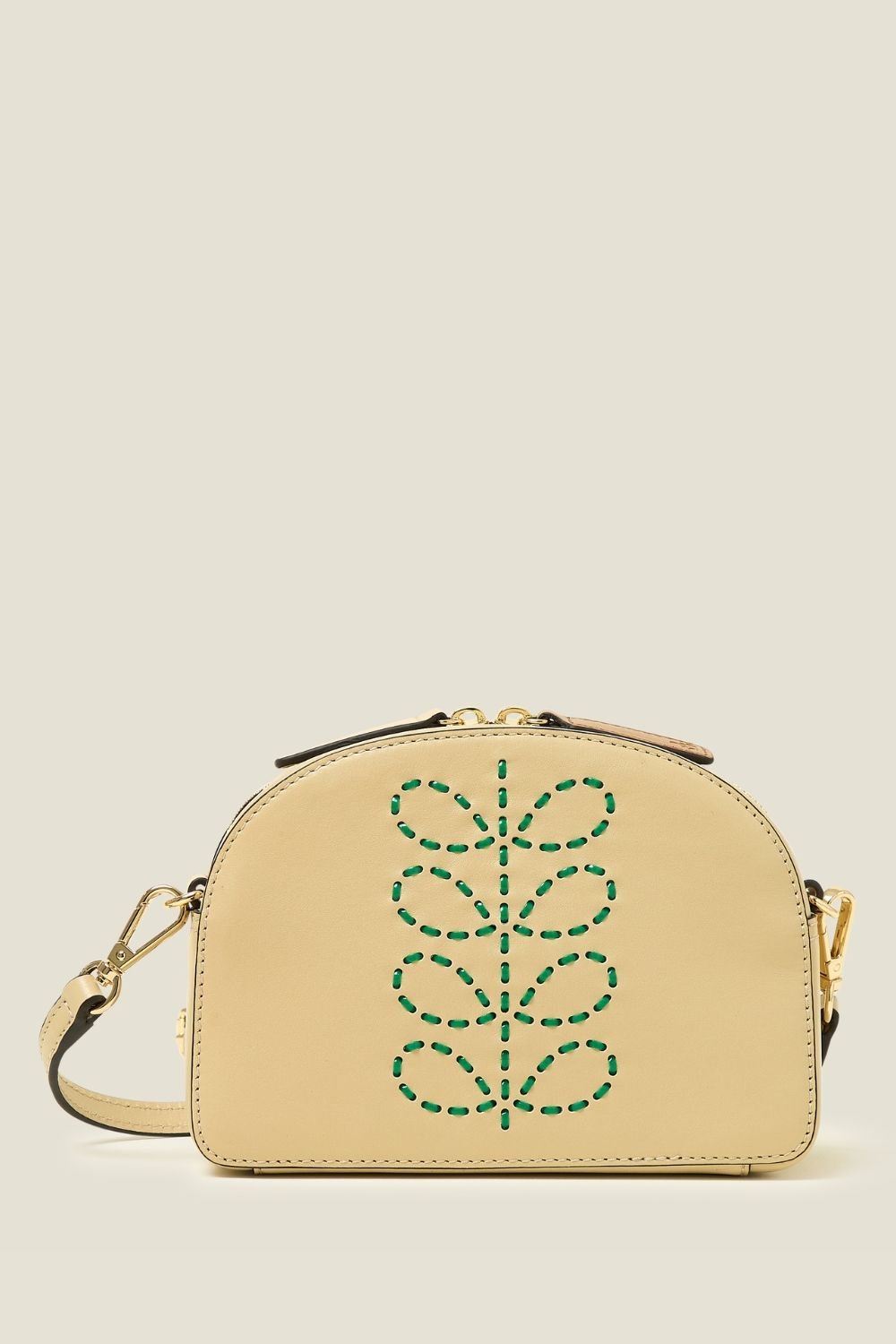 Orla Kiely Orla Kiely Women's Babaluna Leather Crossbody - Whipstitch Stem Cream in Beige - 4
