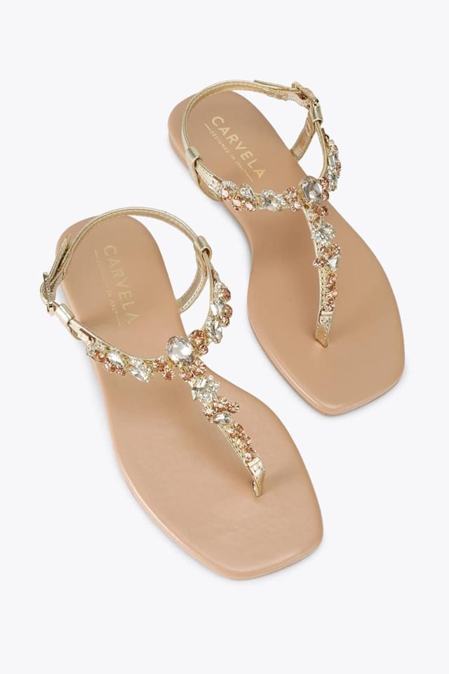 Carvela Carvela Women's 'Alta Sandal' Leather Sandals in Gold - 2