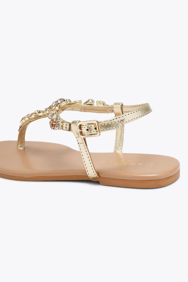 Carvela Carvela Women's 'Alta Sandal' Leather Sandals in Gold - 3