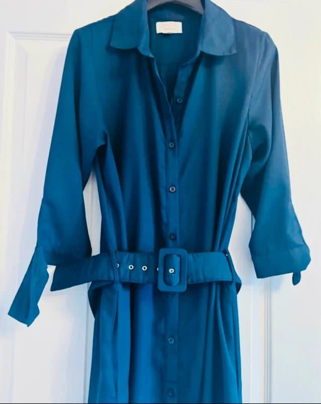 Dancing Leopard Dancing leopard plunge shirt dress wedding party work pockets 16-18 same day post