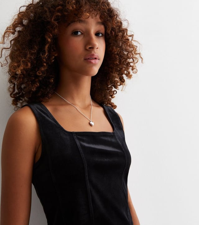 New Look Girls' Black Velvet Corset Vest School New Look - 2