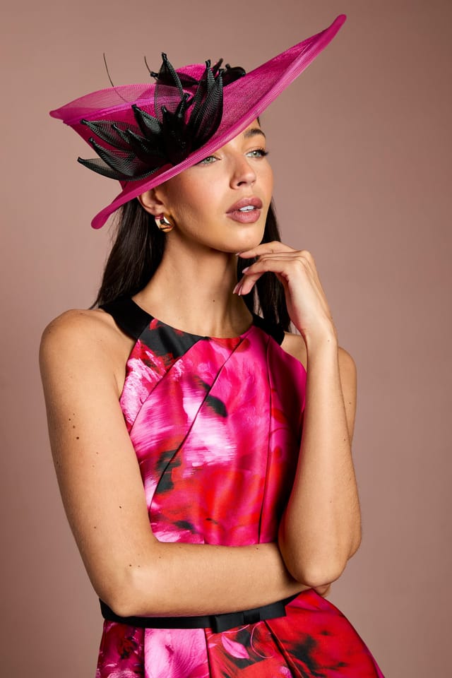 Coast Coast Women's Lisa Tan Flower Detail Fascinator With Curved Edge in Pink - 2