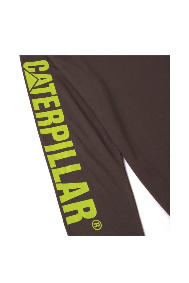 Caterpillar Caterpillar Men's Trademark Banner Long Sleeve T-Shirt in Dark Grey - 3