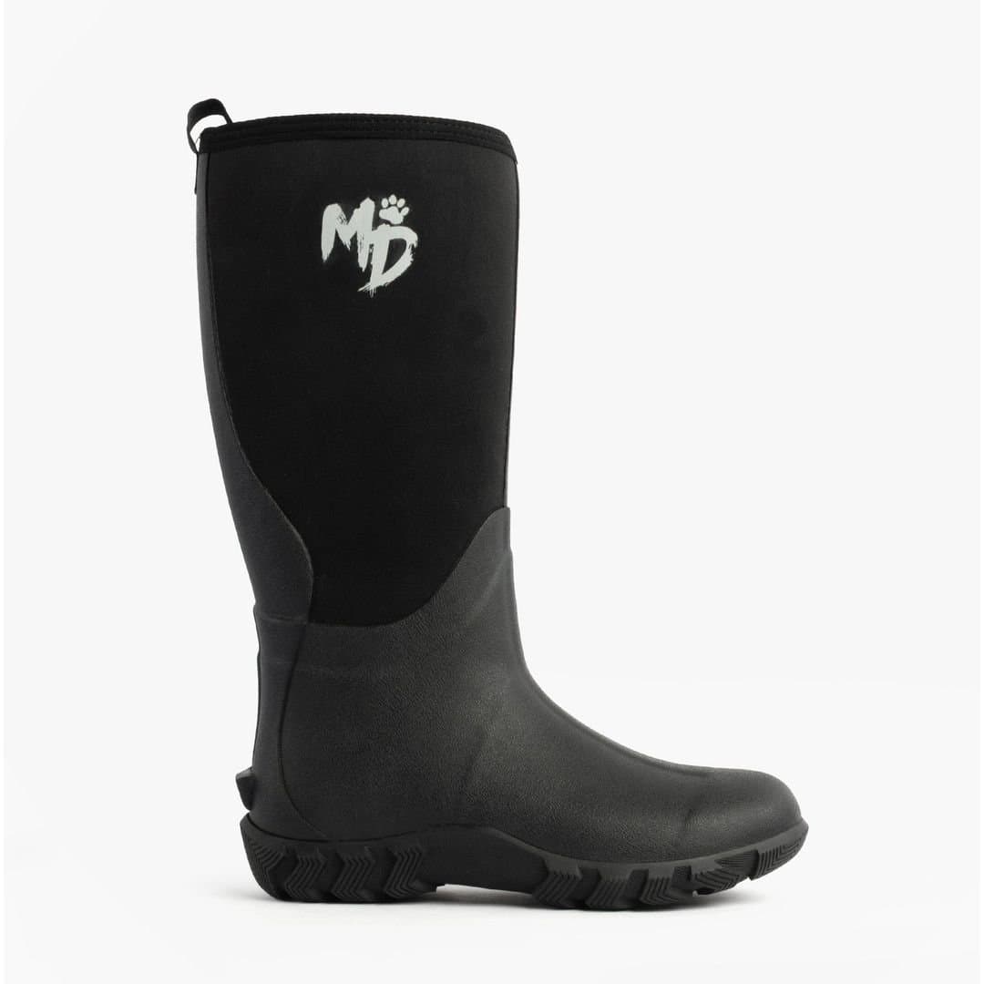 Mud Dogs Mud Dogs Men's Rutland Tall Pull On Knee High Neoprene Wellington Boots in Black