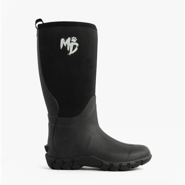 Mud Dogs Mud Dogs Men's Rutland Tall Pull On Knee High Neoprene Wellington Boots in Black - 3