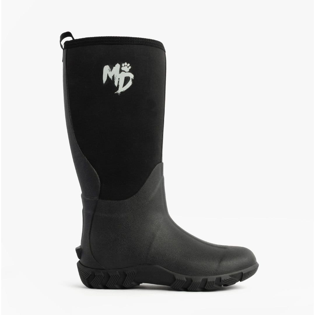 Mud Dogs Mud Dogs Men's Rutland Tall Pull On Knee High Neoprene Wellington Boots in Black - 4