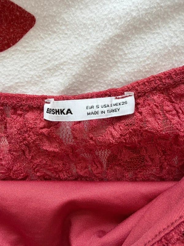Bershka red lace top