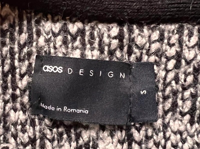 ASOS Design Yin Yang Chunky Knit Jumper - Black/White/Grey