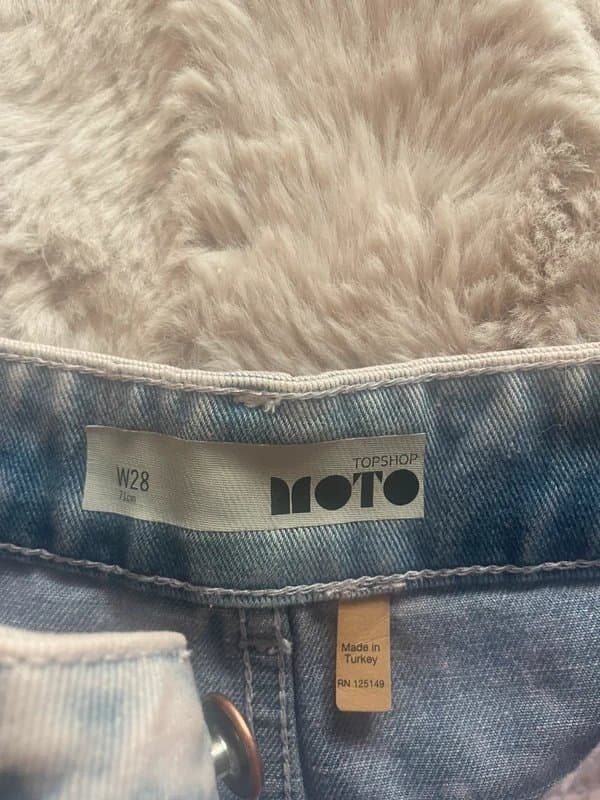 Topshop Topshop denim shirts with pink lace detail