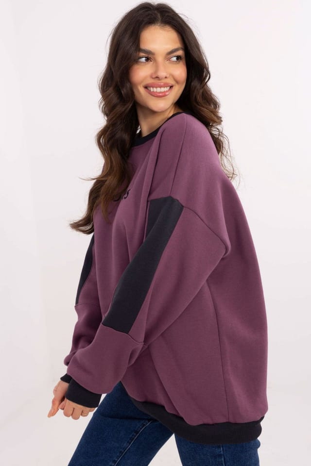 Love Lace Love Lace Women's Classic Casual Cotton Blend Sweatshirt Logo in Violet - 2