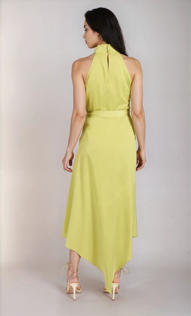Little Mistress Little Mistress Women's Olive Satin Midaxi Dress - 2