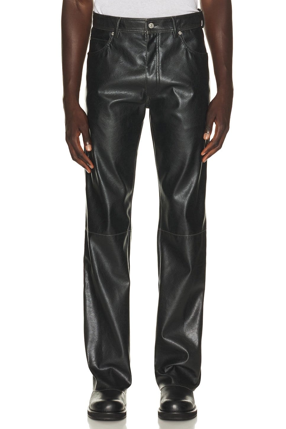 Revolve Black Leather 5-Pocket Pants