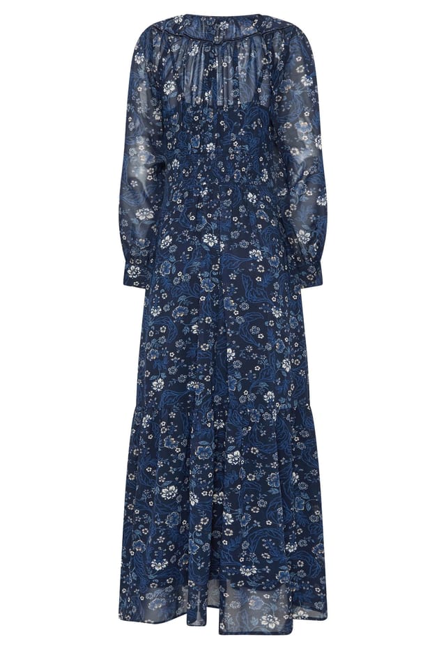 Long Tall Sally Long Tall Sally Women's Tall Floral Sheer Maxi Dress in Mid Navy - 3