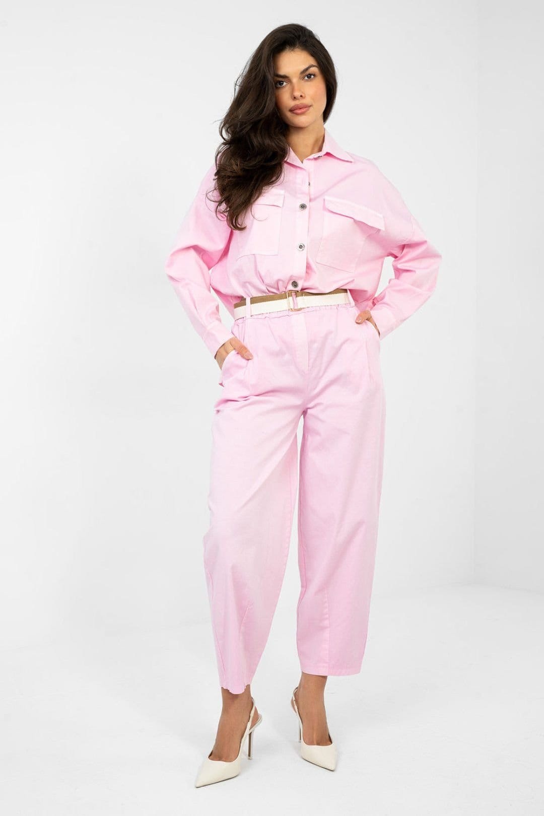Love Lace Pink Carrot Cut Cotton Trousers