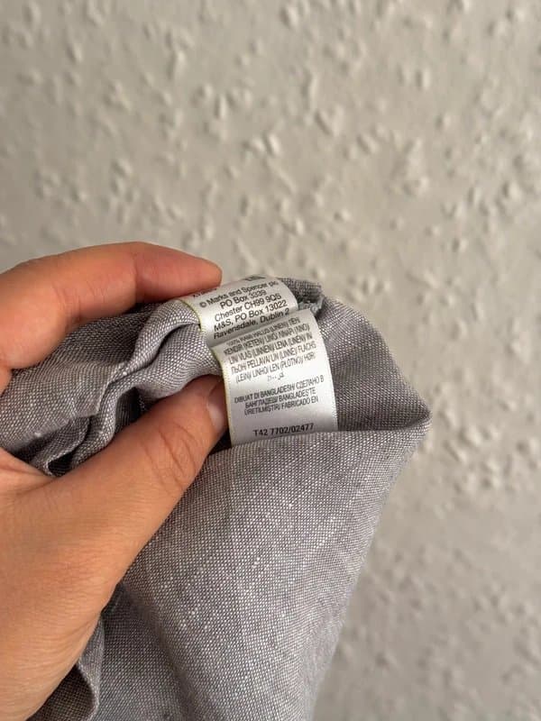 Marks & Spencer Women’s M&S Grey Linen Shift TunicShort Sleeve Dress -UK 12