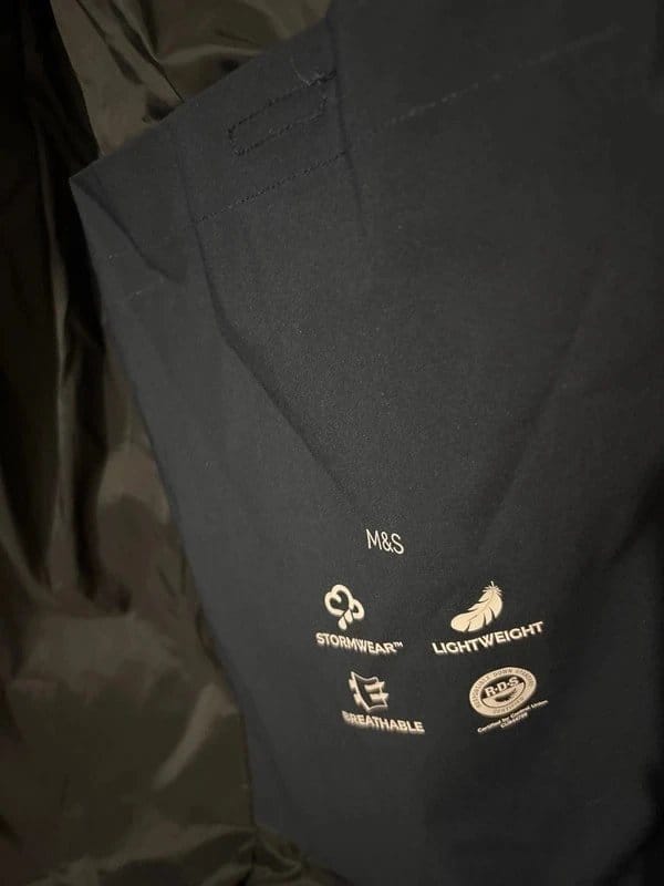 Marks & Spencer Navy Hooded Storm Weather Rainproof Jacket -