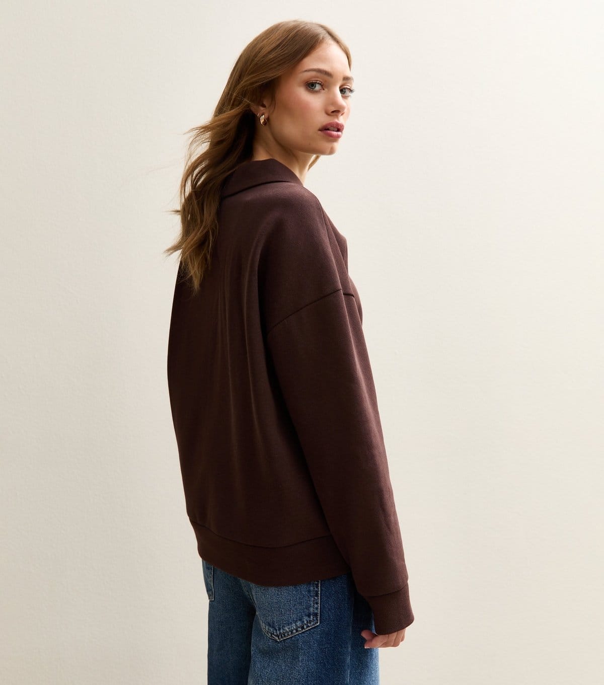 New Look Women's Dark Brown Relaxed Rugby Sweatshirt New Look - 4