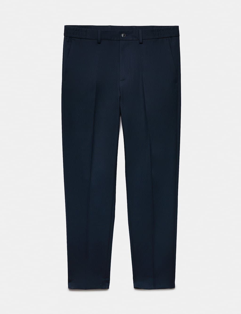 Marks & Spencer M&S Tailored Fit Flannel Smart Trousers Navy
