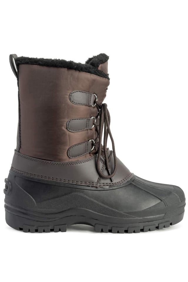 Viva VIVA Men's Polar Muck Lace Up Short Nylon Winter Snow Rain Duck Boots in Brown - 2