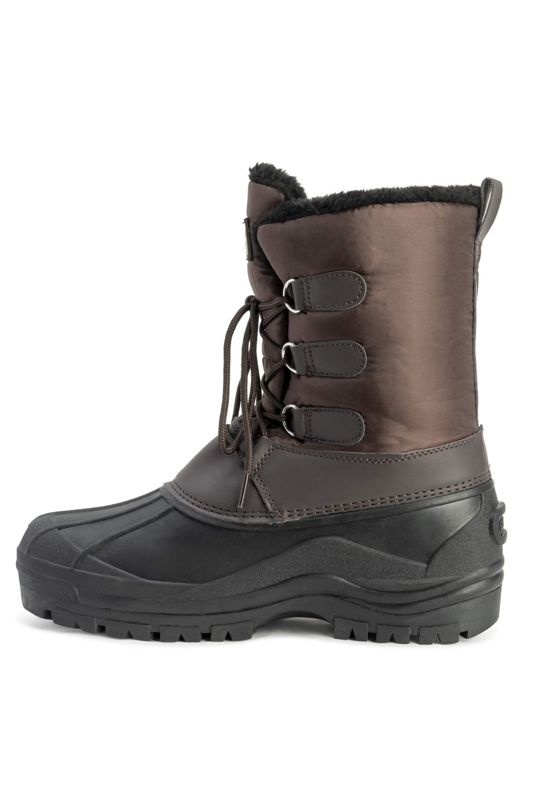 Viva VIVA Men's Polar Muck Lace Up Short Nylon Winter Snow Rain Duck Boots in Brown - 4