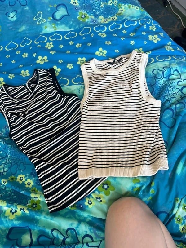 F&F Bundle of matching strappy stripey top size