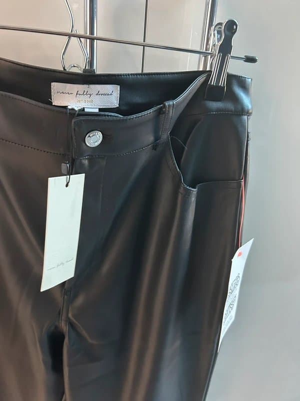 Never Fully Dressed Never Fully Dressed black faux leather trousers.  Size 12