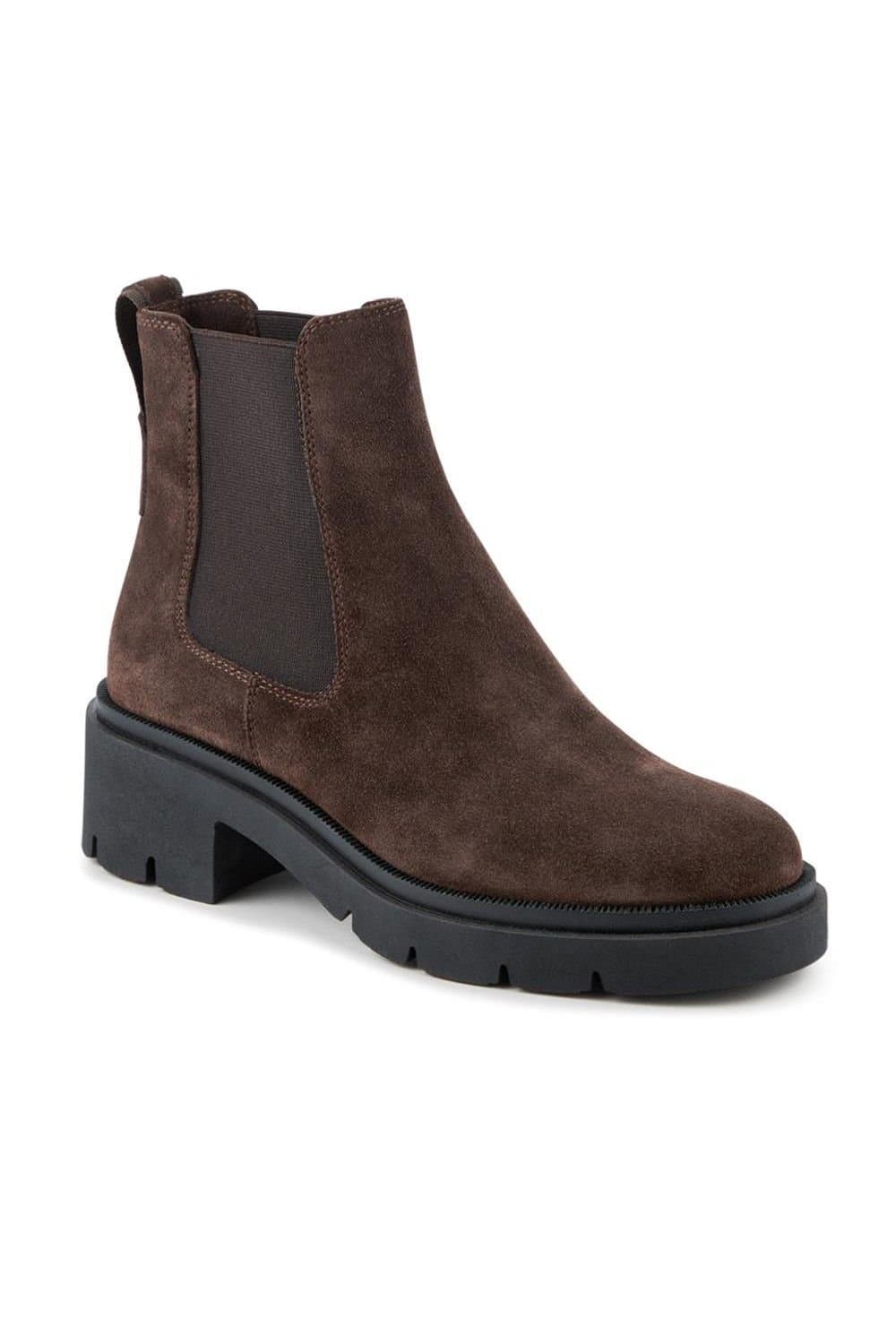 Jones Bootmaker Jones Bootmaker Women's Kaiya Chunky Leather Chelsea Boots in Brown