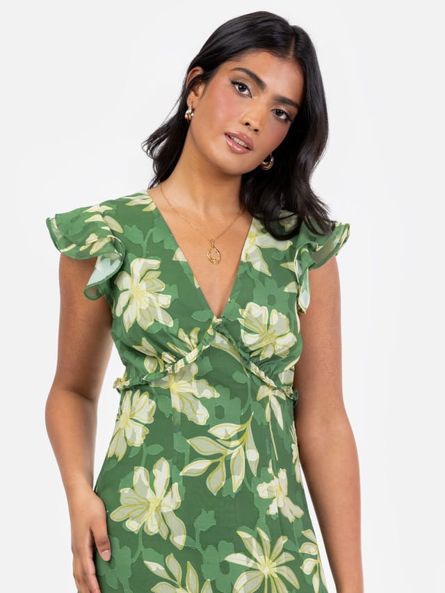 Anaya with Love Anaya with Love Women's Floral Print Ruffle Midaxi Dress - 2