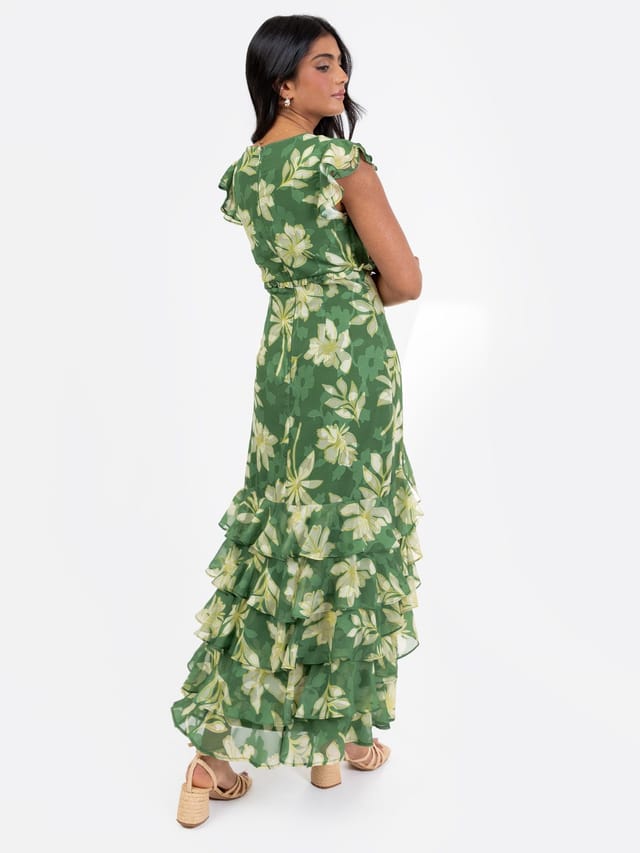 Anaya with Love Anaya with Love Women's Floral Print Ruffle Midaxi Dress - 3