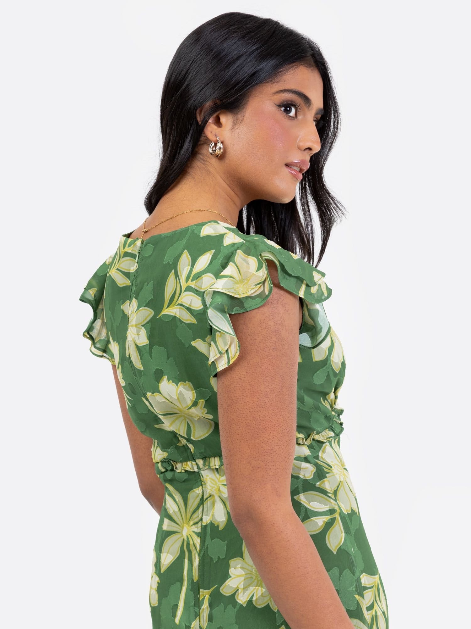 Anaya with Love Anaya with Love Women's Floral Print Ruffle Midaxi Dress - 4