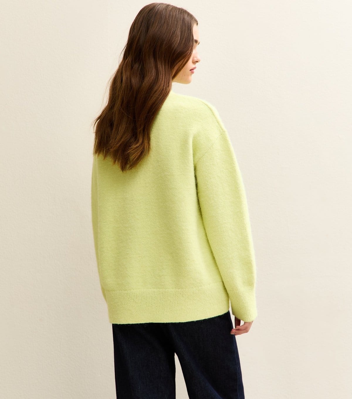 New Look Women's Bright Green Longline High Neck Jumper New Look - 4