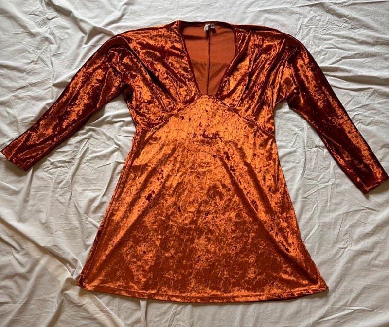ASOS Women’s ASOS Velvet Party Dress | Burnt Orange | UK 18