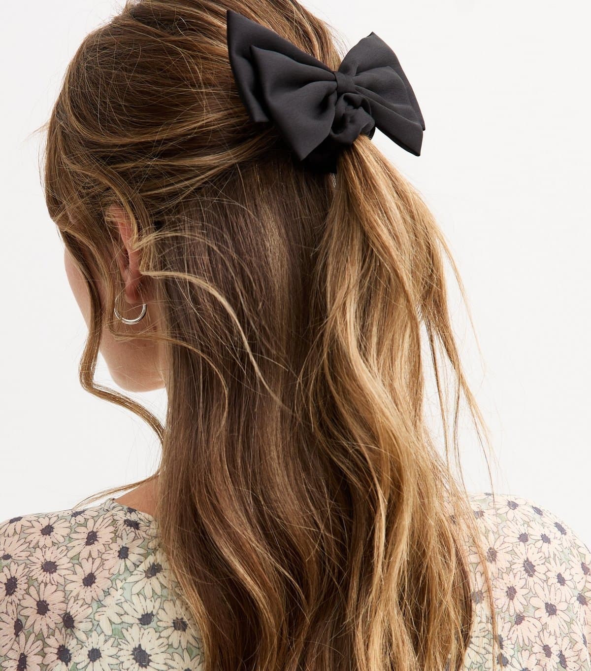New Look Black Satin Bow Scrunchie New Look
