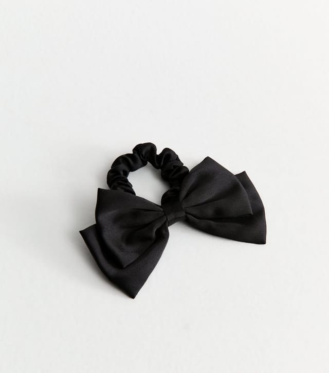 New Look Black Satin Bow Scrunchie New Look - 2