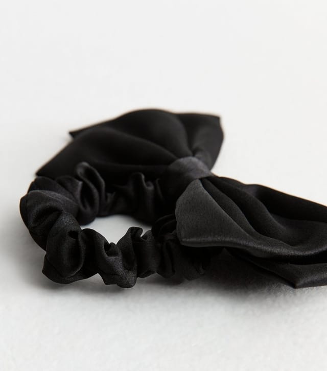 New Look Black Satin Bow Scrunchie New Look - 3