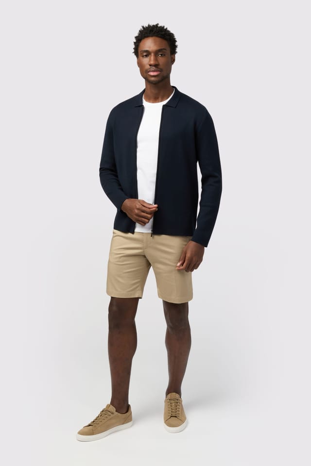 Melka Melka Men's Zip Through Cardigan in Navy - 2