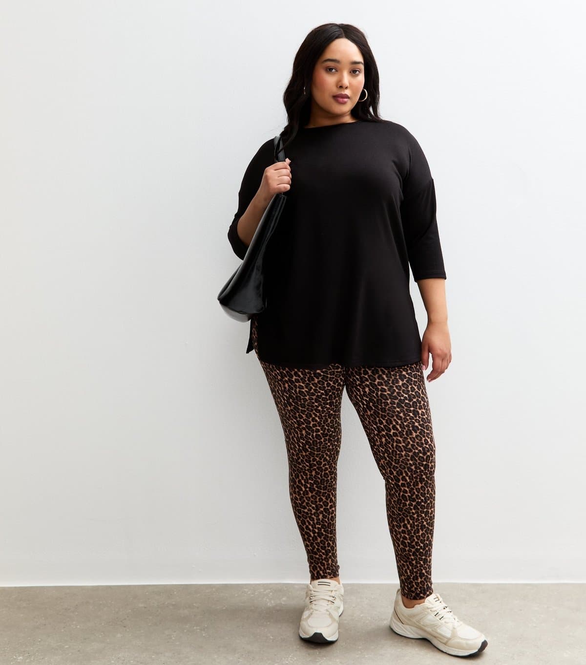 New Look Women's Plus Size Brown Leopard Print Leggings Curves New Look