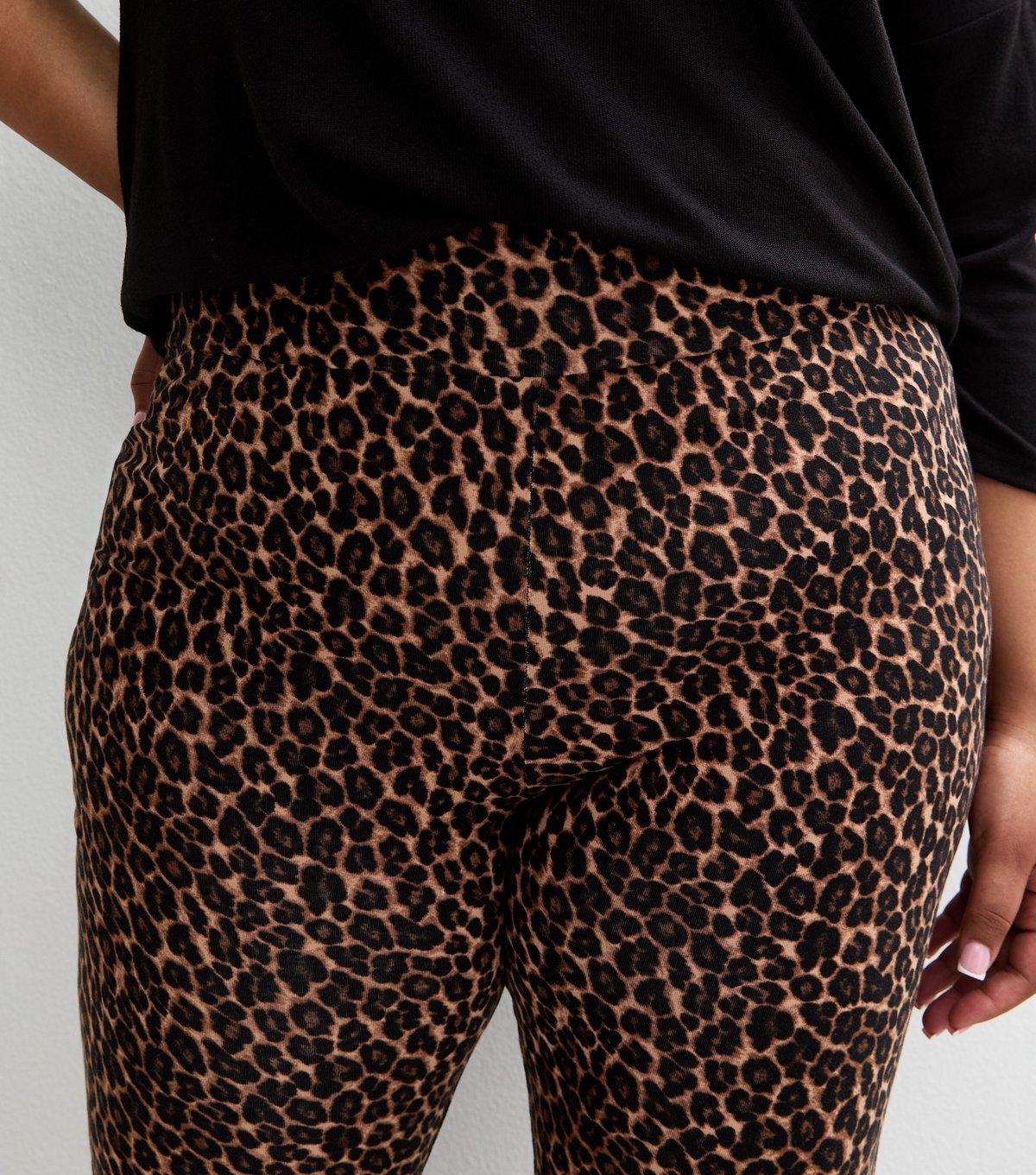 New Look Women's Plus Size Brown Leopard Print Leggings Curves New Look - 2