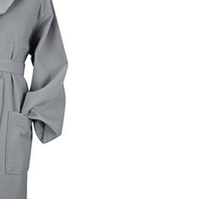 ARTG ARTG Women's Robezz Waffle Hooded Dressing Gown in Light Grey - 2