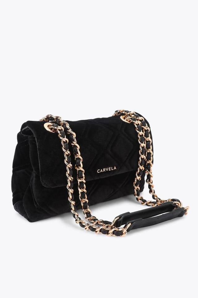 Carvela Carvela Women's 'Rosa Chain Shoulder' Velvet Bag in Black - 2