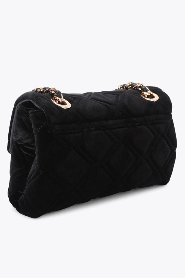 Carvela Carvela Women's 'Rosa Chain Shoulder' Velvet Bag in Black - 3