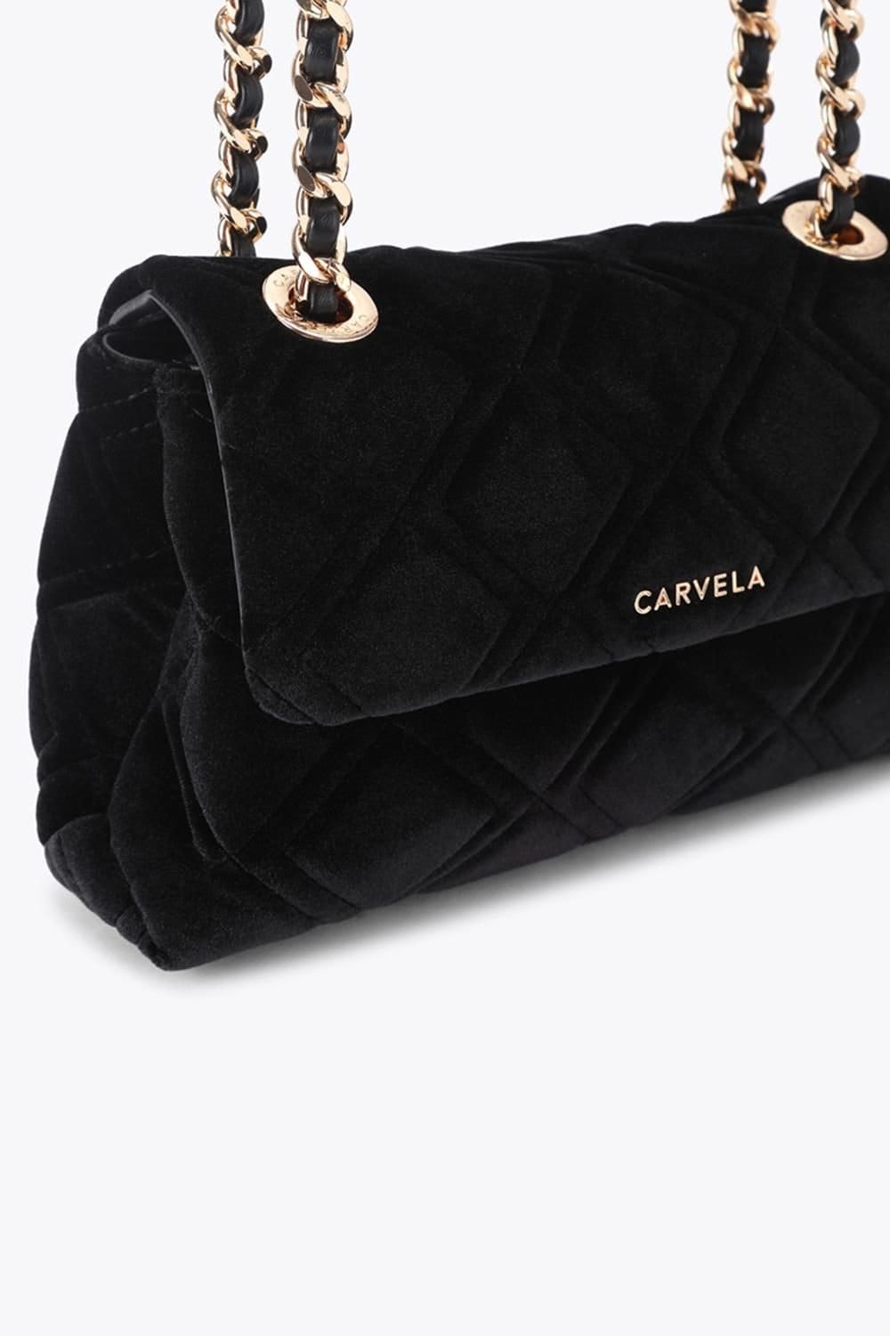 Carvela Carvela Women's 'Rosa Chain Shoulder' Velvet Bag in Black - 4