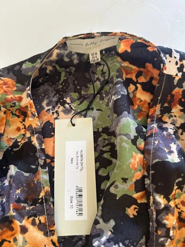 Never Fully Dressed Never fully dressed navy floral tie top - 1