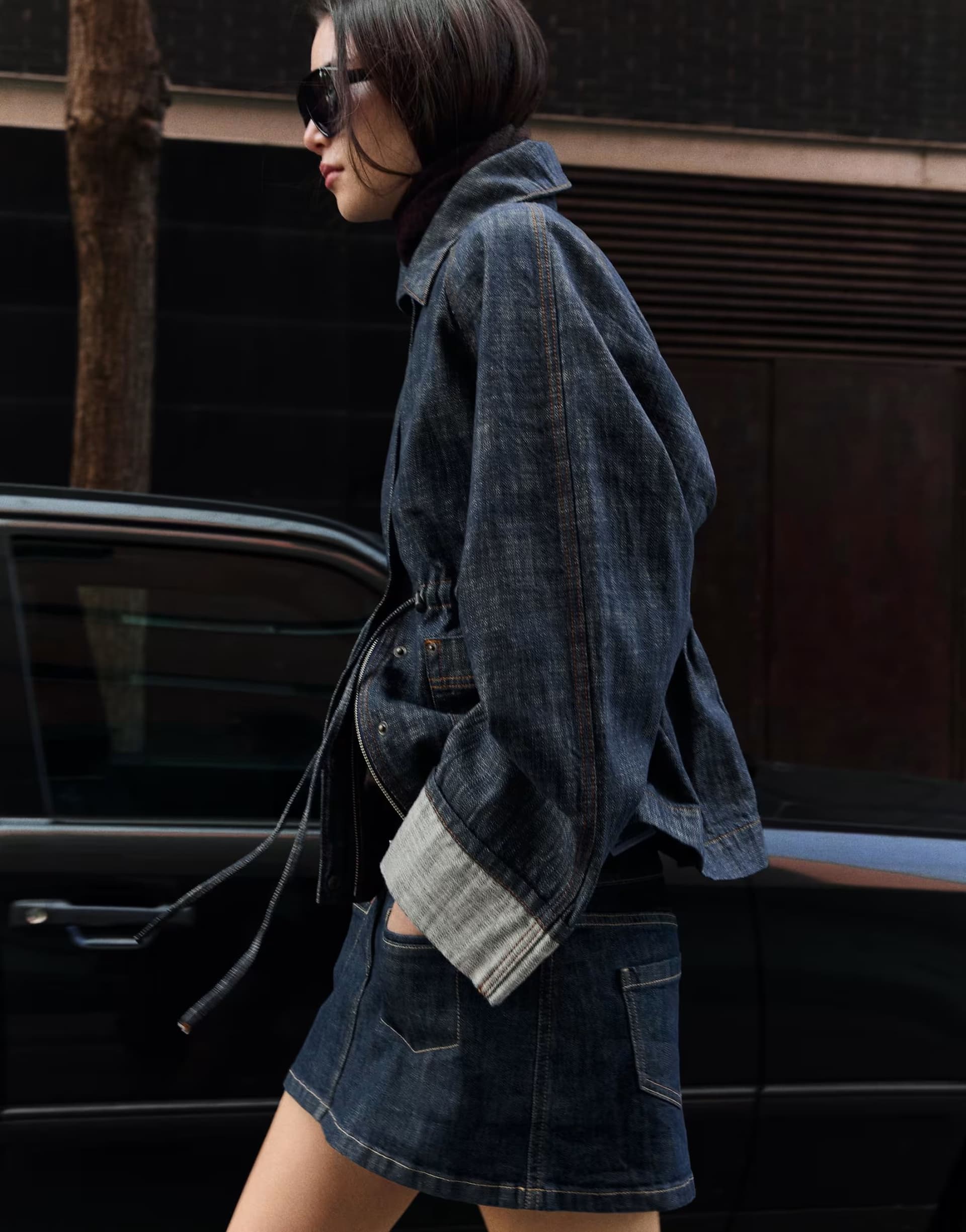 ASOS ASOS Denim Blue Textured Oversize Denim Jacket
