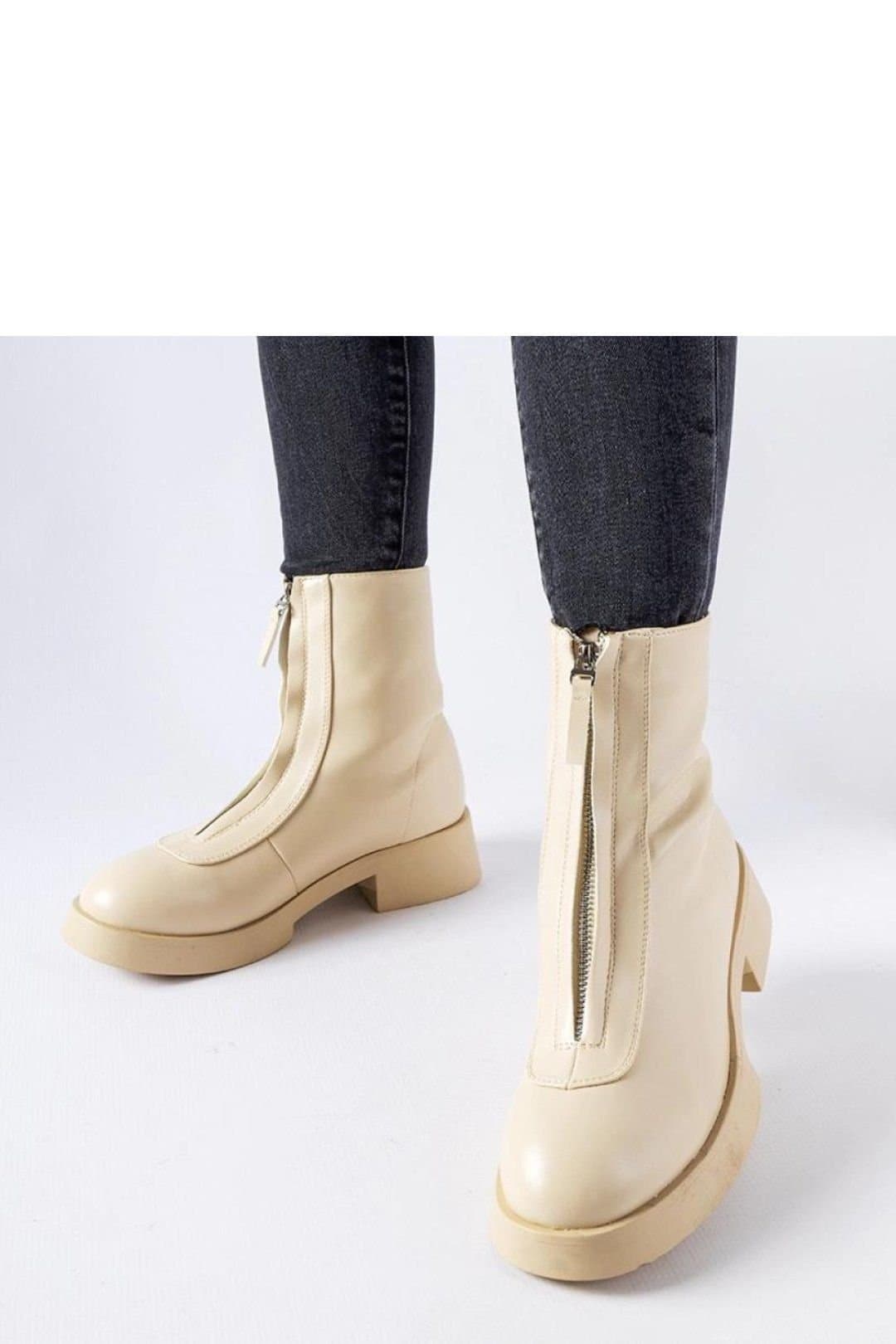 Love Lace Love Lace Beige Synthetic Insulated Ankle Boots with Side Zipper