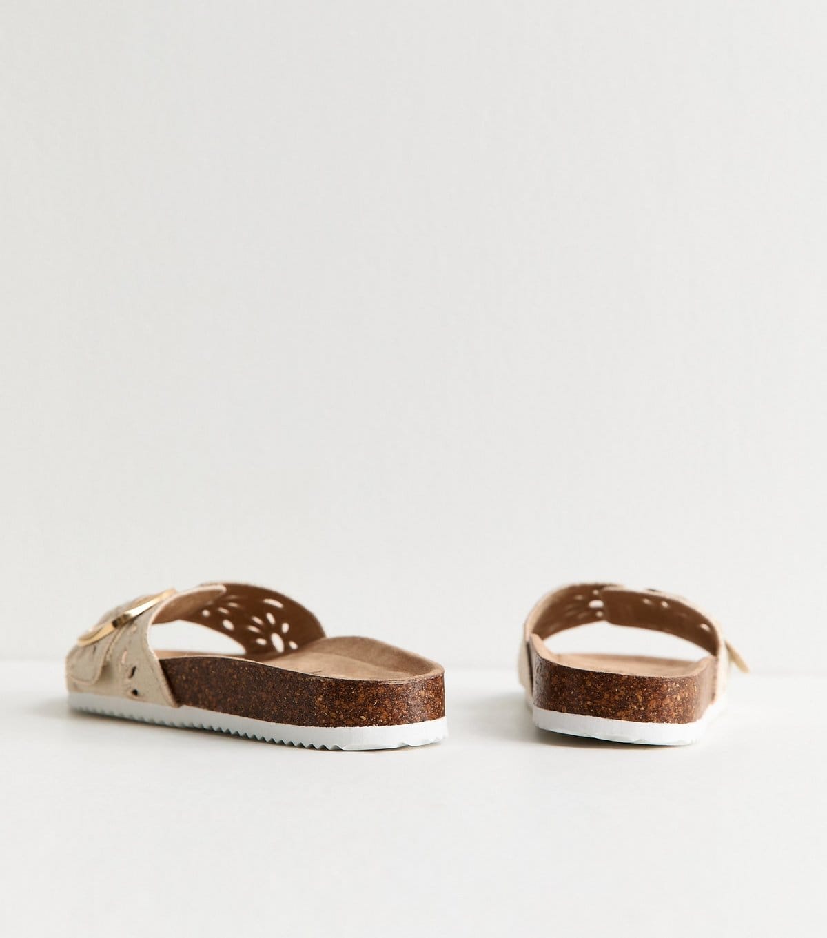 New Look Women's Off White Floral Embroidered Flat Mule Sandals Vegan New Look - 4