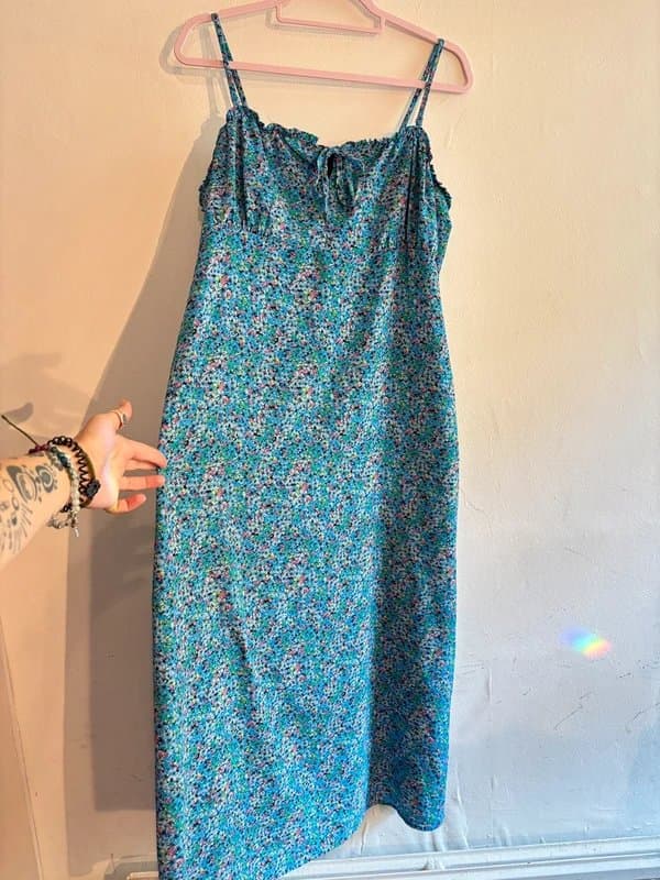 ONLY Only blue ditsy floral maxi cami dress size 18