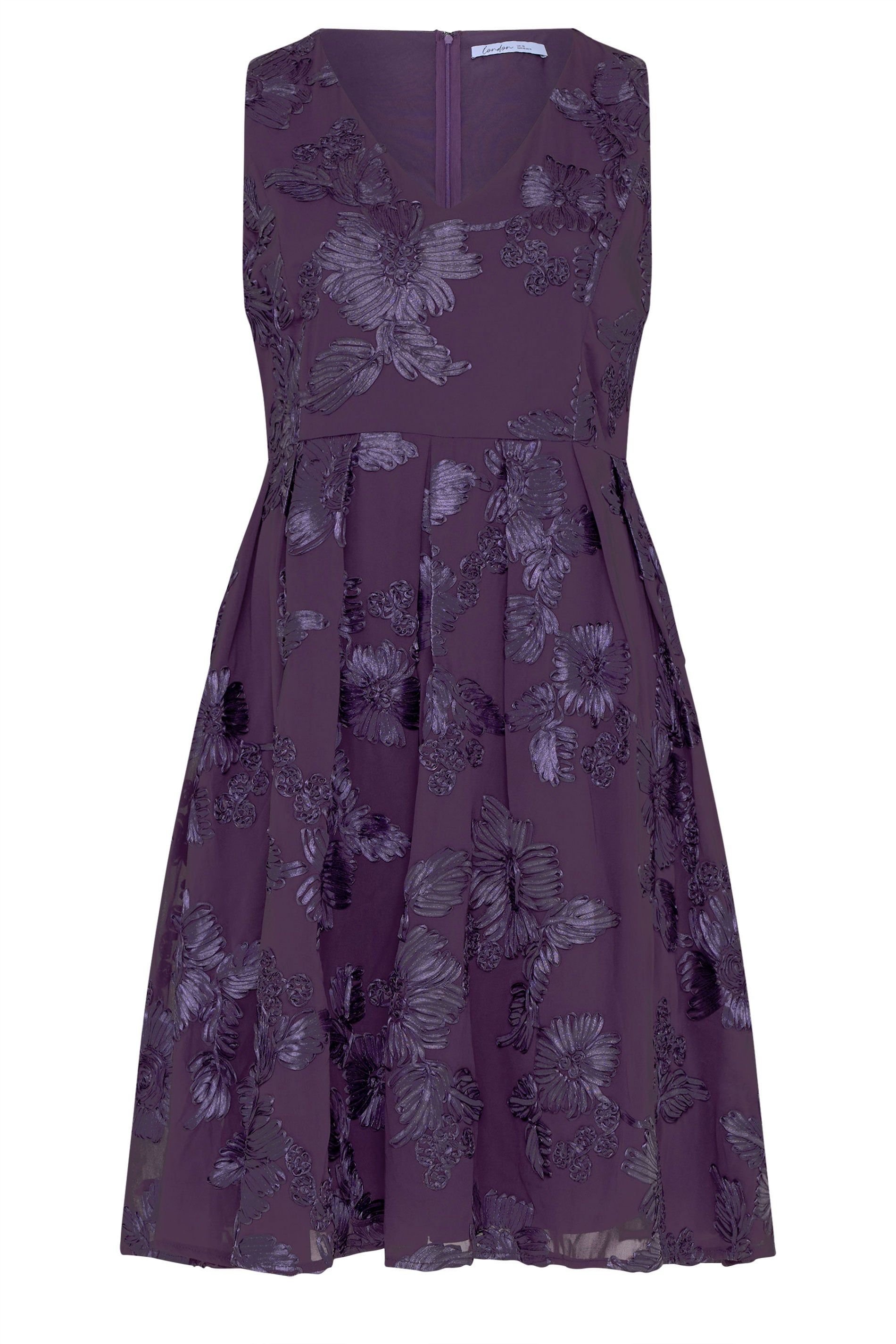 Yours Yours Women's Flower Cornelli Mini Dress in Purple - 2