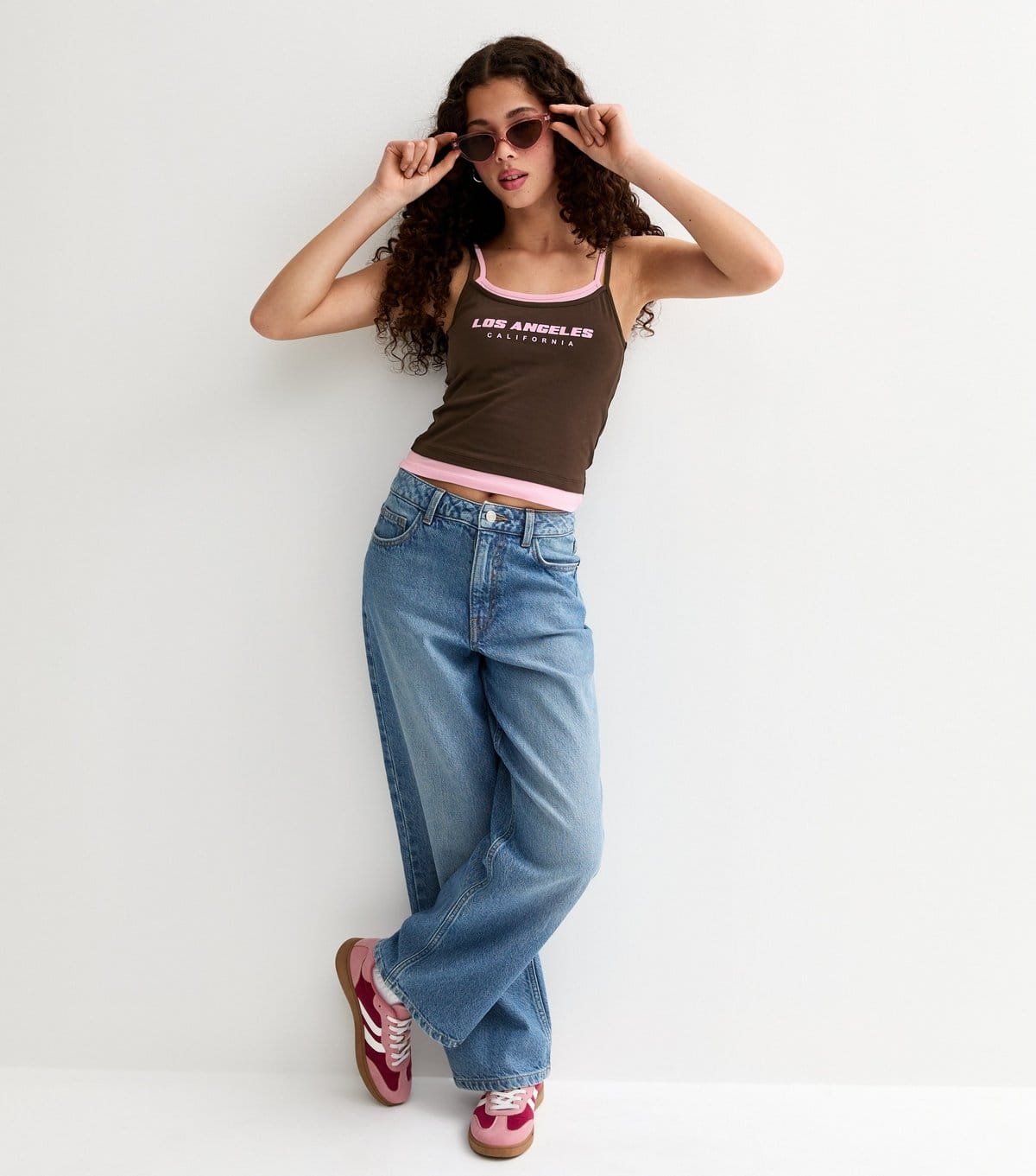 New Look Girls' Brown 2 In 1 Los Angeles Vest Top New Look - 4