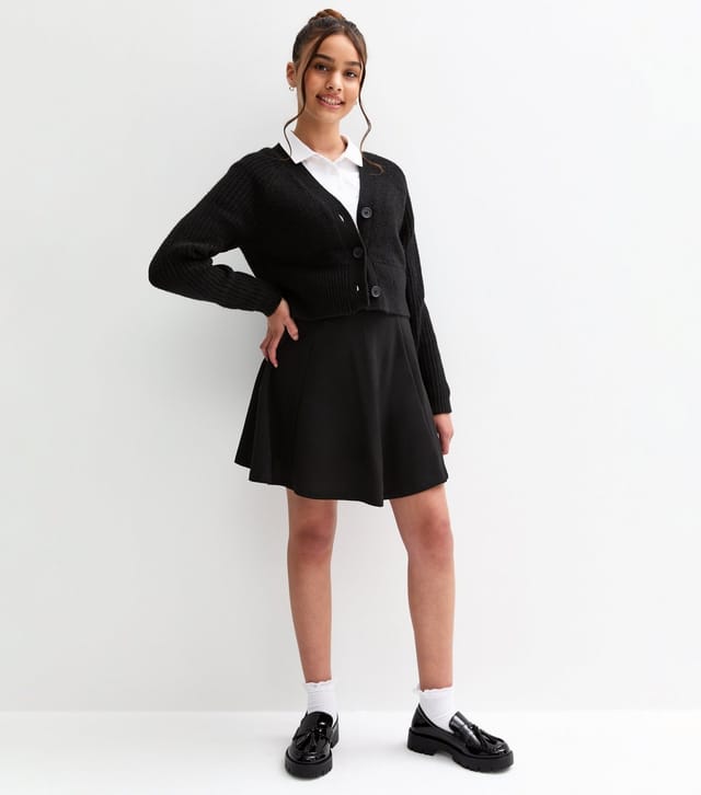 New Look Girls' Pack of 2 Black Jersey School Skater Skirts New Look - 3